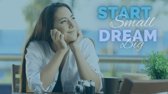 Woman dreaming of business success